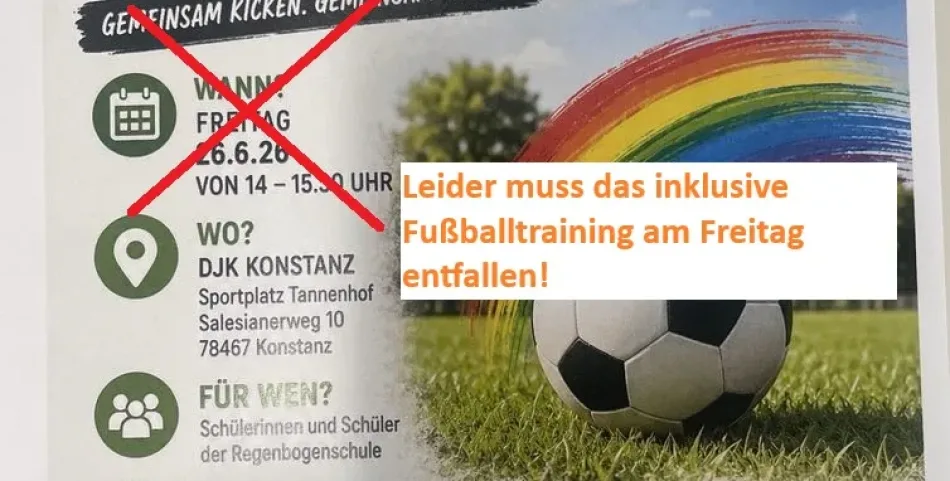 20260625 Absage Inklusives Fußballtraining